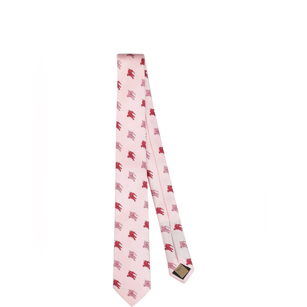 Burberry pink logo pattern skinny tie